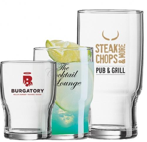 Branded Campus Tumbler Glasses 9.8oz, 7.4oz, 6.8oz